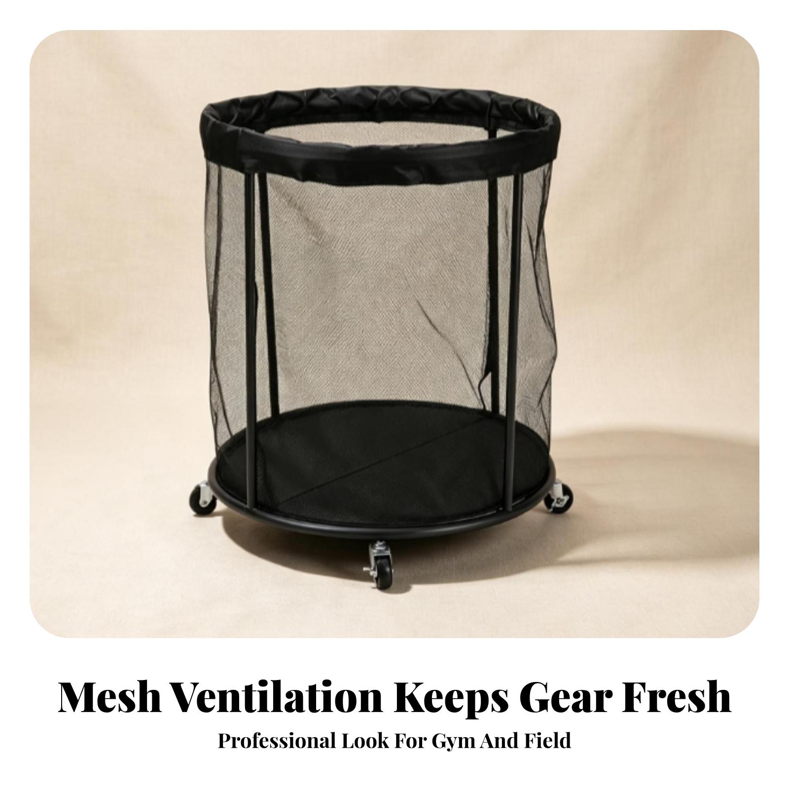 Rolling Mesh Equipment Basket  - Sports Equipment Trolley recension och pris