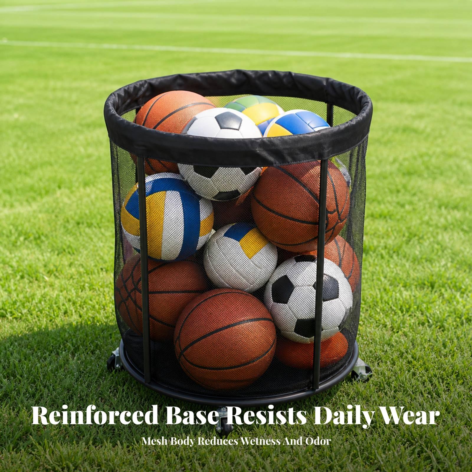 Rolling Mesh Equipment Basket  - Sports Equipment Trolley recension och pris